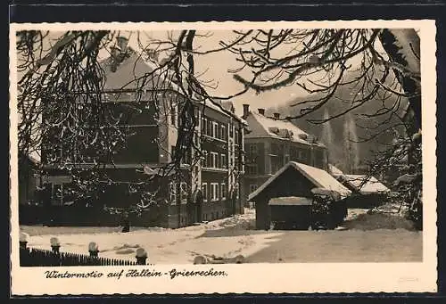 AK Hallein-Griesrechen, Ortspartie im Schnee