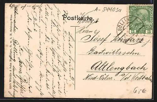 AK Golling /Salzach, Ortspartie mit Schloss