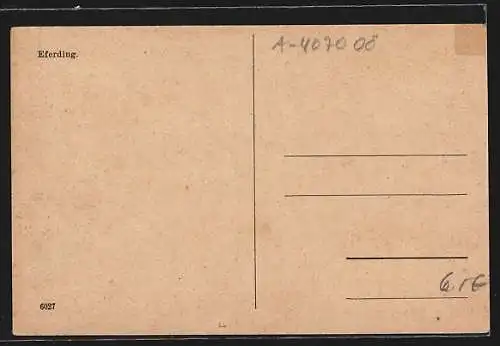 AK Eferding, Strassenpartie zur Kirche, Schuhmacher Gustav Stadelmann