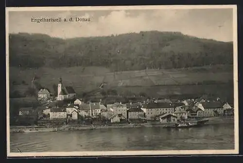 AK Engelhartszell a. d. Donau, Teilansicht mit Kirche
