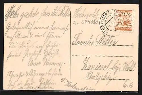 AK Engelhartszell a. d. Donau, Teilansicht mit Kirche