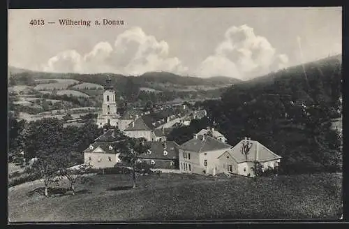 AK Wilhering a. Donau, Partie an der Kirche