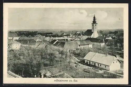 AK Hörsching /Ob.-Öst., Teilansicht mit Kirche