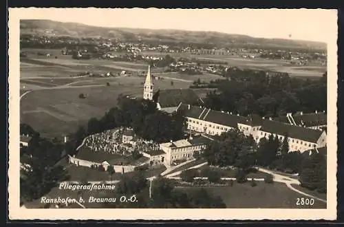 AK Ranshofen b. Braunau, Teilansicht mit Kirche, Fliegeraufnahme