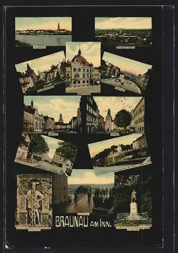 AK Braunau am Inn, Neues Rathaus, Linzerstrasse, Totalansicht