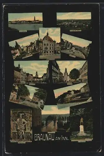 AK Braunau am Inn, Neues Rathaus, Linzerstrasse, Totalansicht