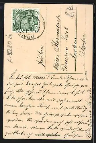 AK Braunau am Inn, Neues Rathaus, Linzerstrasse, Totalansicht