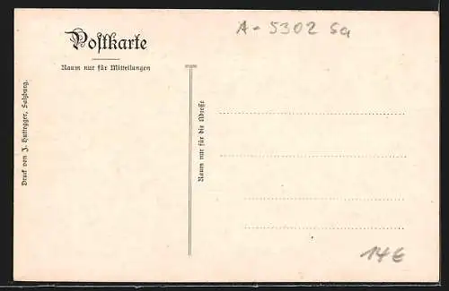 AK Henndorf am Wallersee, Franz Stelzhamers Wohn- u. Sterbehaus sowie Grabstelle, Gesamtansicht