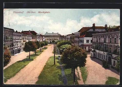 AK Uttendorf /Ob. Oest., Marktplatz aus der Vogelschau