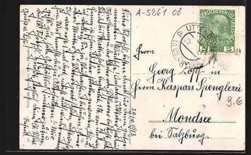 AK Uttendorf /Ob.-Oest., Strassenpartie aus der Vogelschau