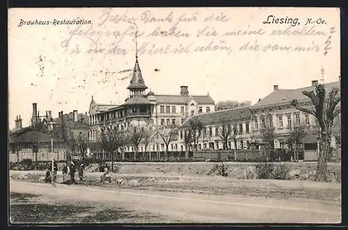 AK Liesing /N.-Ö., Blick auf das Brauhaus-Restaurant