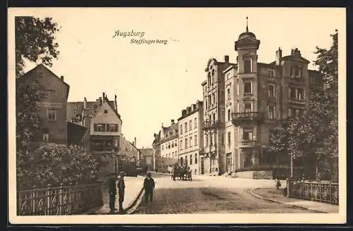 AK Augsburg, Strassenpartie am Steffingerberg