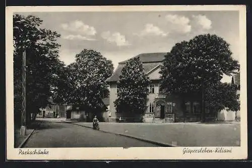 AK Gispersleben-Kiliani, Am Gasthaus Parkschänke