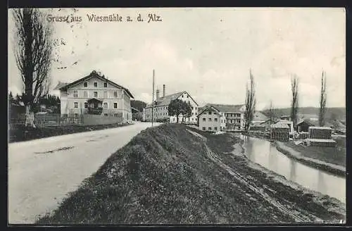AK Wiesmühle a. d. Alz, Strassenpartie mit Wohnhäusern