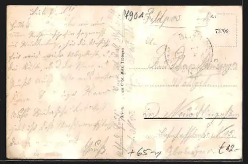 AK Beimerstetten, Gasthof zur Post, Bahnhof, Kirche