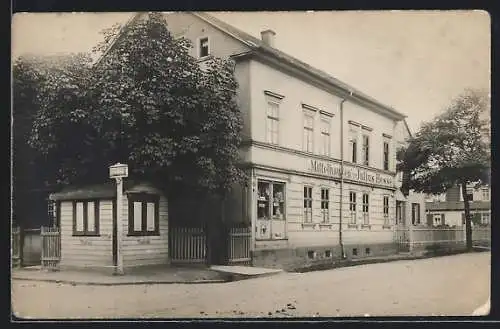 Foto-AK Mittelhausen /Erfurt, Strassenpartie mit Geschäft