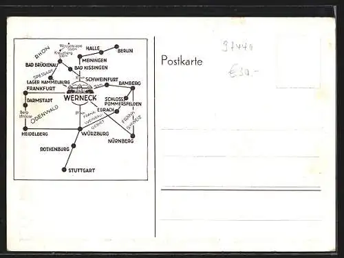 AK Werneck /Ufr., Gasthof Krone und Post, Inh. J. Bötsch