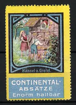 Reklamemarke Continental-Absätze sind enorm haltbar, Märchen: Hänsel u. Gretel