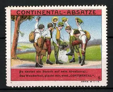 Reklamemarke Continental-Absätze, Pfadfinder prüfen ihre Absätze, Bild 6