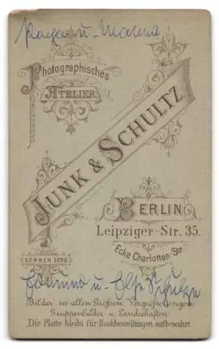 Fotografie Junk & Schultz, Berlin, Leipziger-Str. 35, Else Schulze mit lockigem Haar neben ihrem Mann Edmund