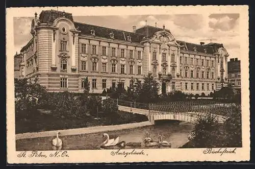 AK St. Pölten, Amtsgebäude mit Bischofteich