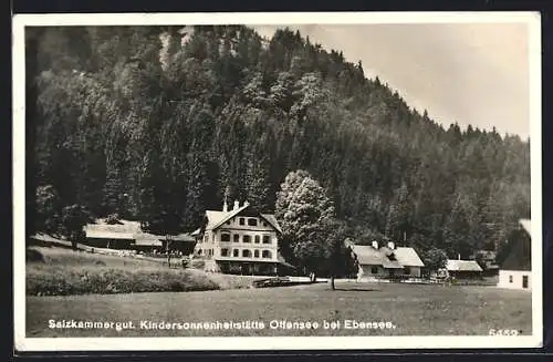 AK Offensee bei Ebensee, Kindersonnenheilstätte mit Wald