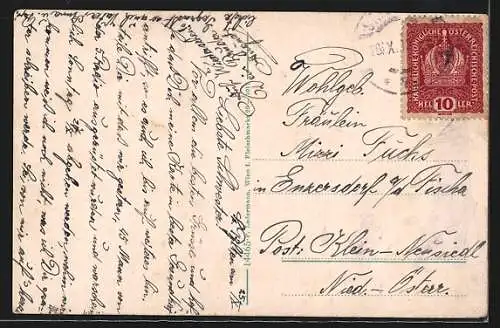 AK St. Pölten, Amtsgebäude, Bischofsteich mit Brücke