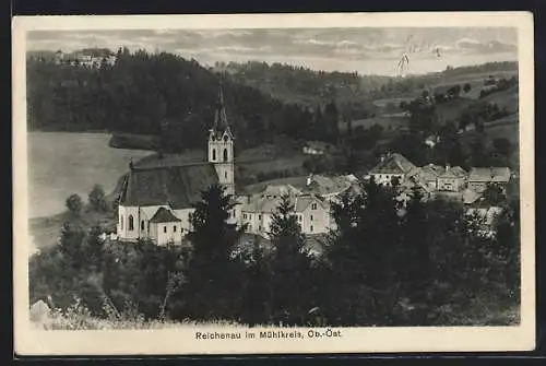 AK Reichenau i. Mühlkreis, Ortsansicht mit Blick auf die Kirche
