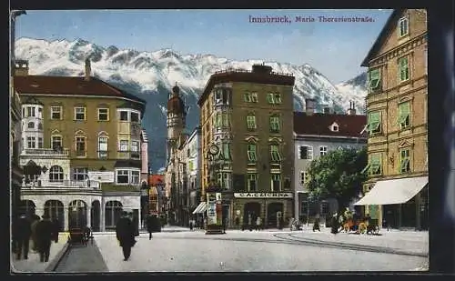 AK Innsbruck, Maria Theresienstrasse, Geschäft C A C Zichna