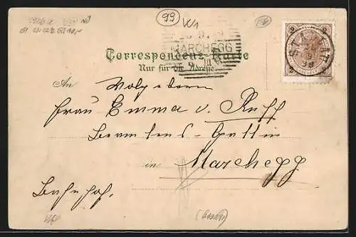 Lithographie Wien I, Burgtheater, Hofoper, Masken