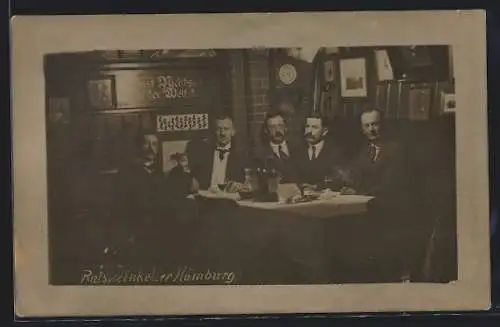 AK Hamburg, Gasthaus Ratsweinkeller mit Herrenrunde