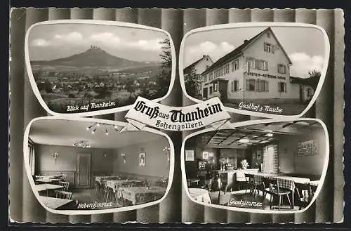 AK Thanheim /Hohenzollern, Gasthof z. Traube, Ortsansicht