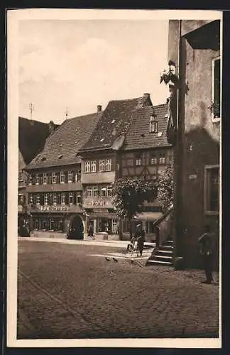 AK Ochsenfurt / Main, Marktplatz mit Hotel Schnecke