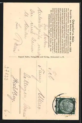 AK Ochsenfurt a. Main, Rathaus, Kunstuhr