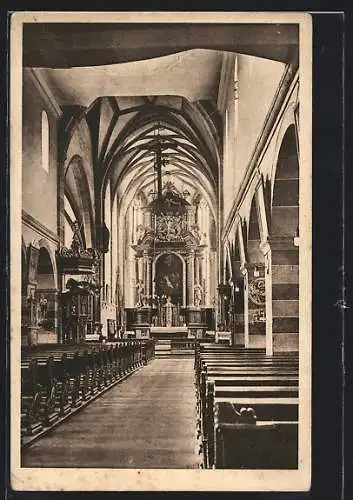 AK Heidingsfeld, Stadtpfarrkirche, Innenansicht