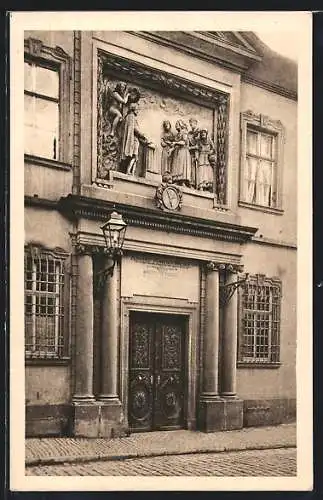 AK Würzburg, Portal des Hauses Hueberspflege in der Kapuzinerstrasse