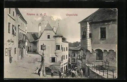 AK Krems /Donau, Wegscheid, belebte Strassenpartie