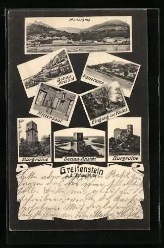 AK Greifenstein a. d. Donau, Burgruine, Rittersaal, Panorama