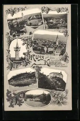 AK Hadersdorf am Kamp, Totalansicht, Kamptal, Kamptalwarte, Schönberg, Rosenburg, Langenlois