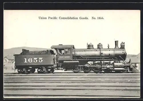 AK Union Pacific Consolidation Goods No. 1655, englische Eisenbahn