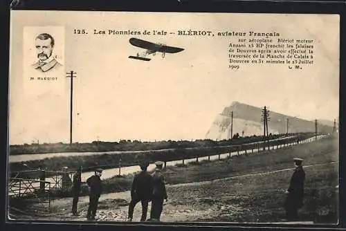 AK Blériot sur aéroplane Blériot