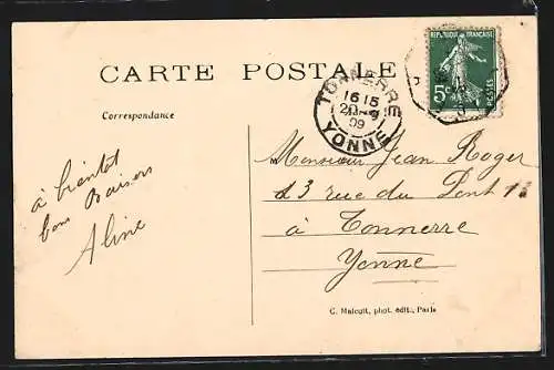 AK Blériot sur aéroplane Blériot