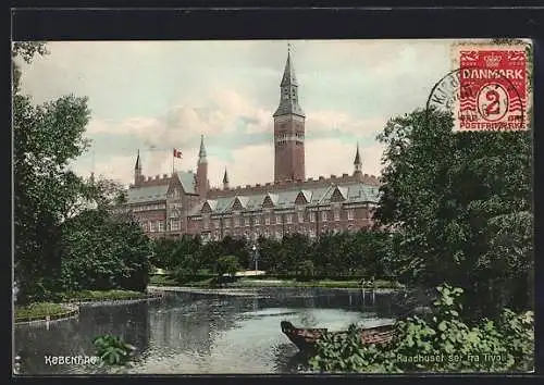 AK Kobenhavn, Raadhuset set Fra Tivoli