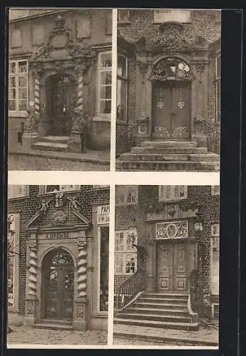 AK Tondern, alte prunkvolle Hausportale