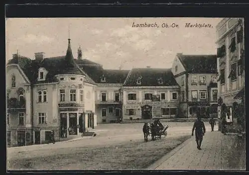 AK Lambach /Ob.-Oe., Marktplatz, Gasthof Zum Elefanten, Kino-Theater