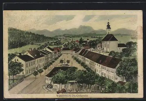 Künstler-AK Wimsbach, Teilansicht