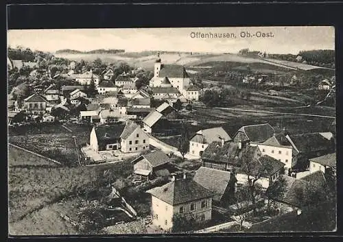 AK Offenhausen /Ob.-Oest., Teilansicht mit Kirche aus der Vogelschau