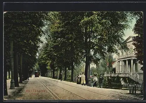 AK Rotterdam, Parklaan, Strassenbahn