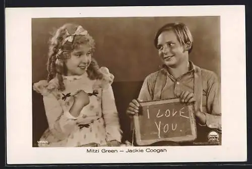 AK Schauspieler Jackie Coogan mit Schauspielerin Mitzi Green