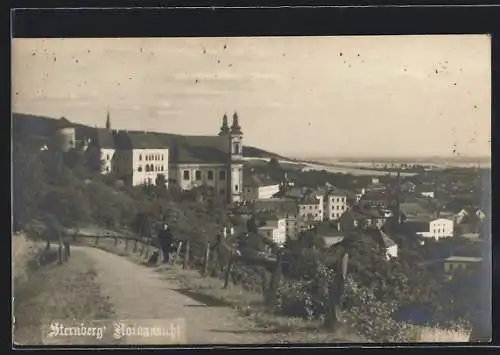 AK Sternberg, Ortsansicht aus der Vogelschau